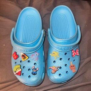Blue Glitter Crocs